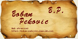 Boban Peković vizit kartica